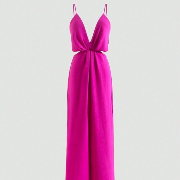 Pants - NWOT Hot Pink Cut out Cami Jumpsuit